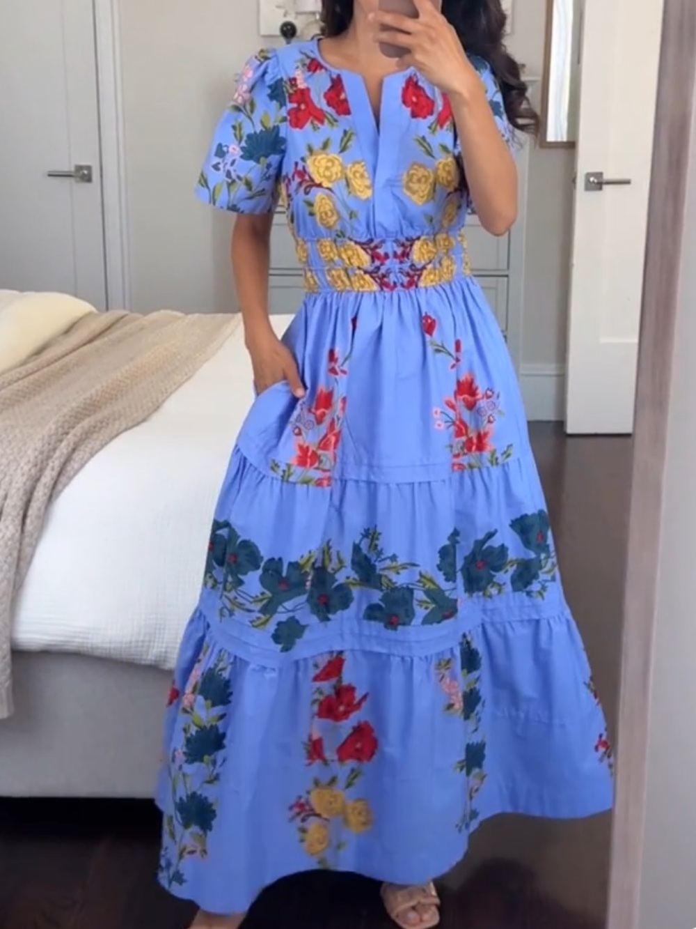 Anthropologie Somerset Maxi Dress Purple Blue Floral XS Petite